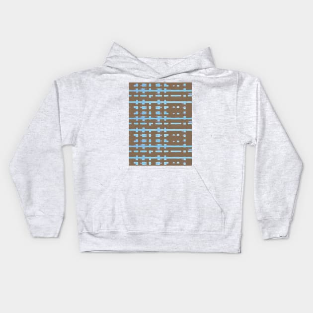 Deconstructed Blue & Brown Plaid Kids Hoodie by PSCSCo